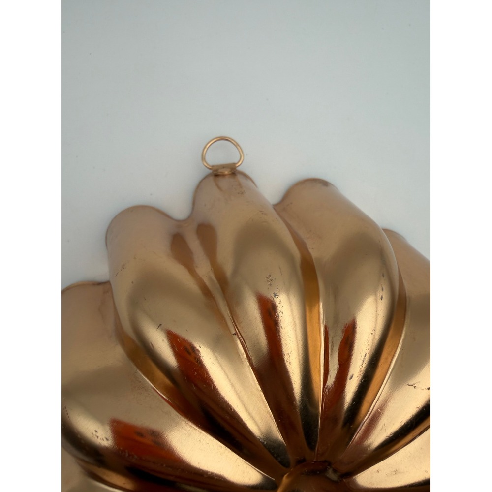 Vintage Copper Aluminum Fluted Scalloped Cake Gelatin Mold 3.5 Cup Wall Decor - Picture 7 of 12